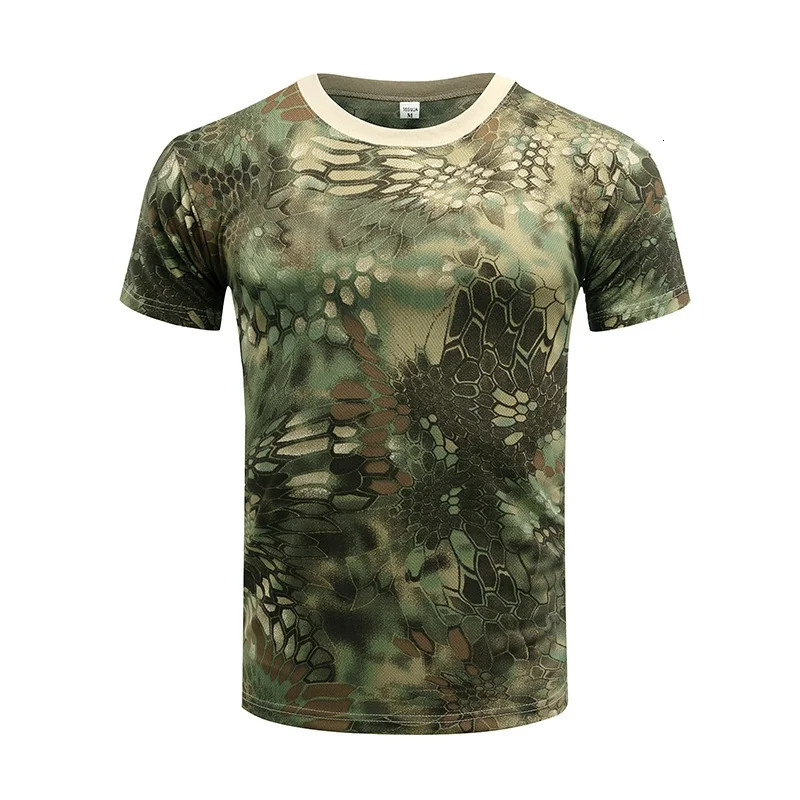 Military Army Camouflage Tactical Short Sleeve Mens Combat TShirt Kids Tee Camo Outdoor Hiking Hunting Shirts 250513