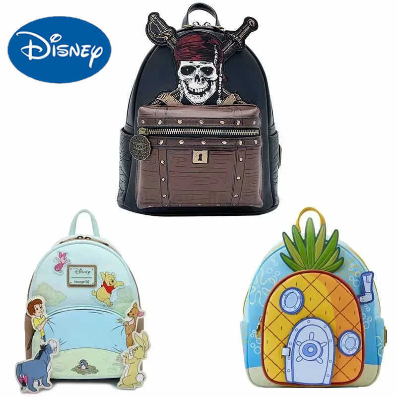 Disney Pooh Friends Leather Backpack Stitch Fashion Backpack High Quality Sally Backpack Lady Birthday Gifts for Girls SchoolbagXJ250515