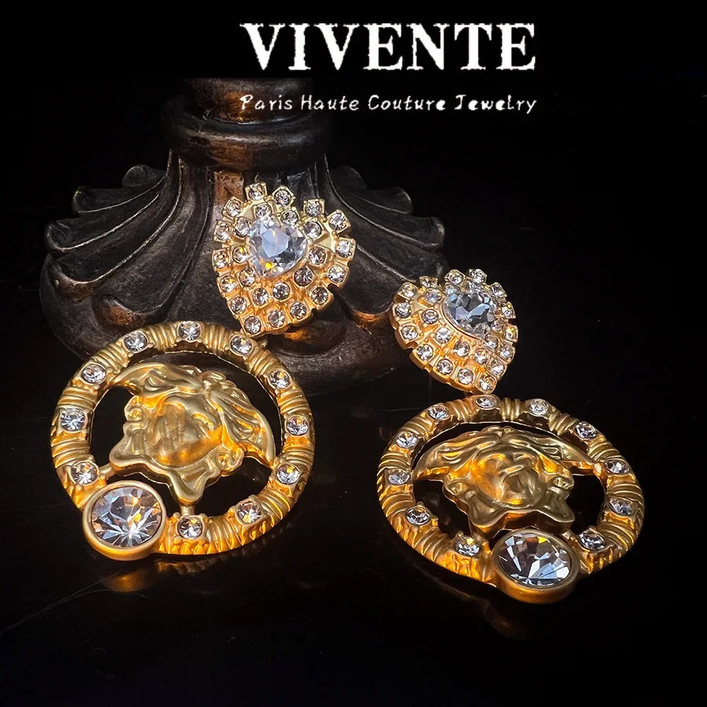 Vintage Elegant Niche Hoops Earrings High-end Feel Large Ear Circle Fashion Jewelry Ringed Ear Studs Sell Well 250515