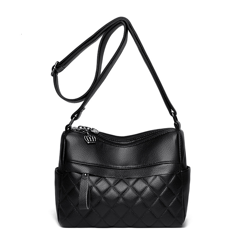 New women's multifunctional layered shoulder bag, crossbody bag, retro high-end texture, solid color crossbody bag, casual and simple style desig
