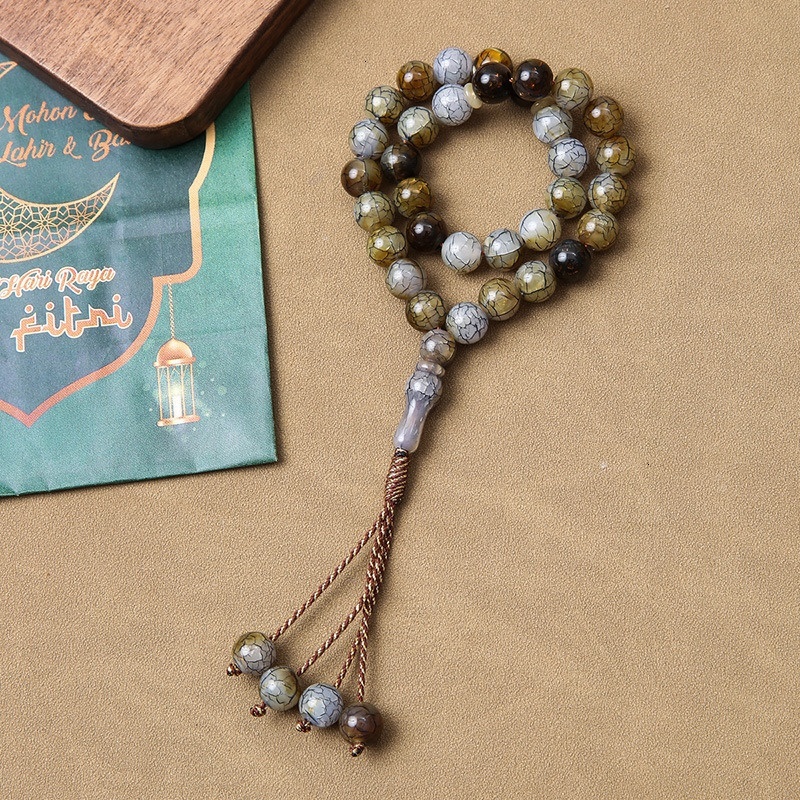Prayer Muslim Saudi bracelet, 33 handmade cracked beads, bracelet accessories