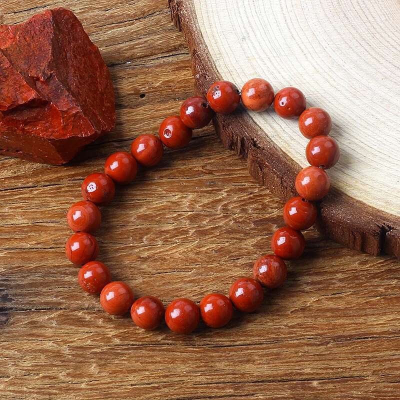 5A Genuine Red Jasper Beaded Women Men Natural Stone Prayer Rosary Bracelets Yoga Meditation Jewelry Gift