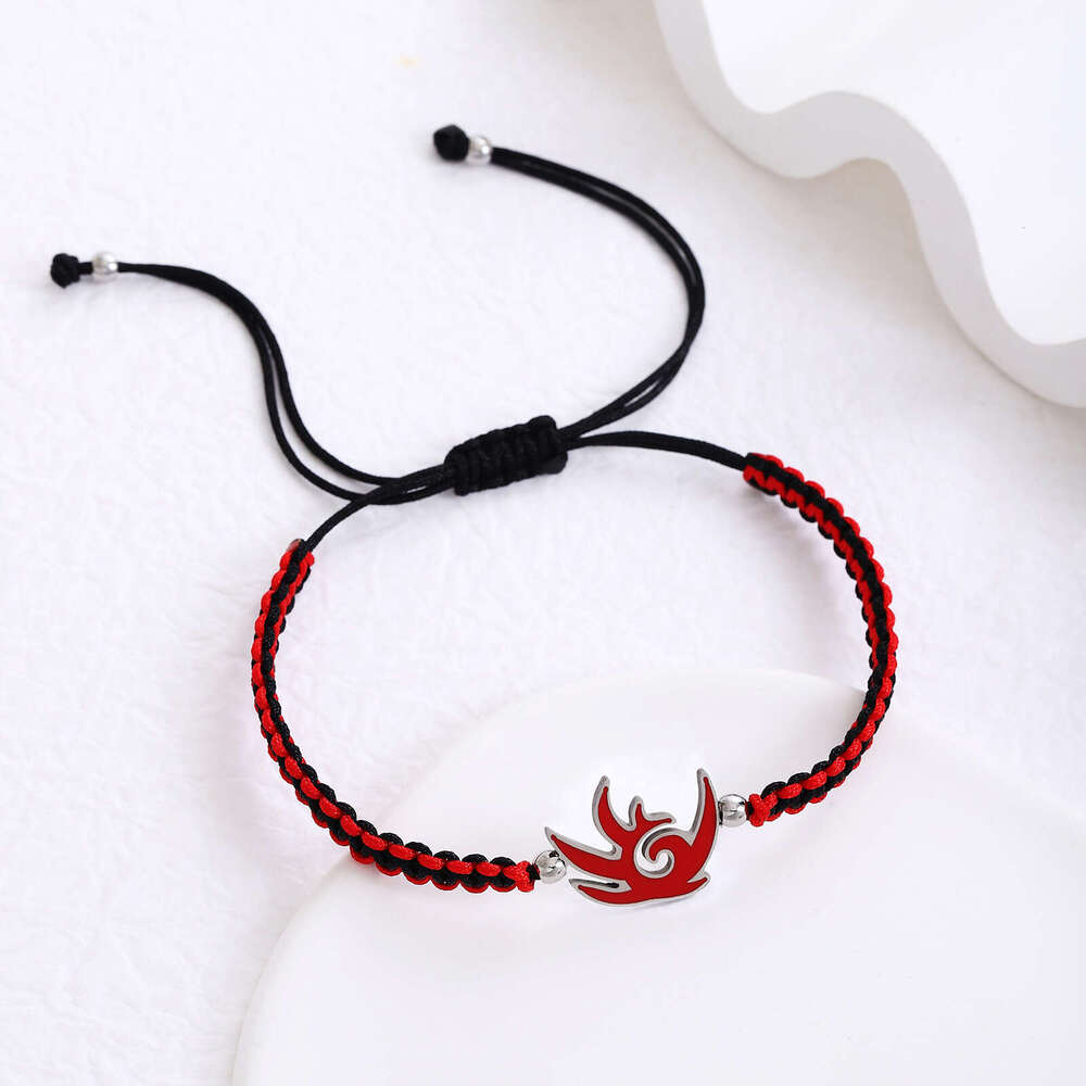 Stainless steel necklace woven with adjustable hand rope, hedgehog game shadow character bracelet accessory