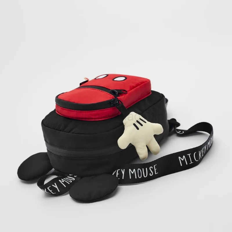 Disney New High-quality Mickey School Bag with Cute Charms for Children Multifunctional BackpackXJ250515