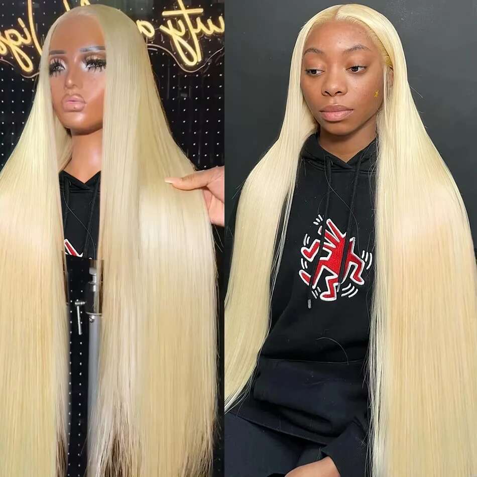 HD Transparent 613 Blonde Straight 200 Density 13x4 13x6 Front Human Hair Wigs For Women Brazilian 360 Lace Frontal Wig