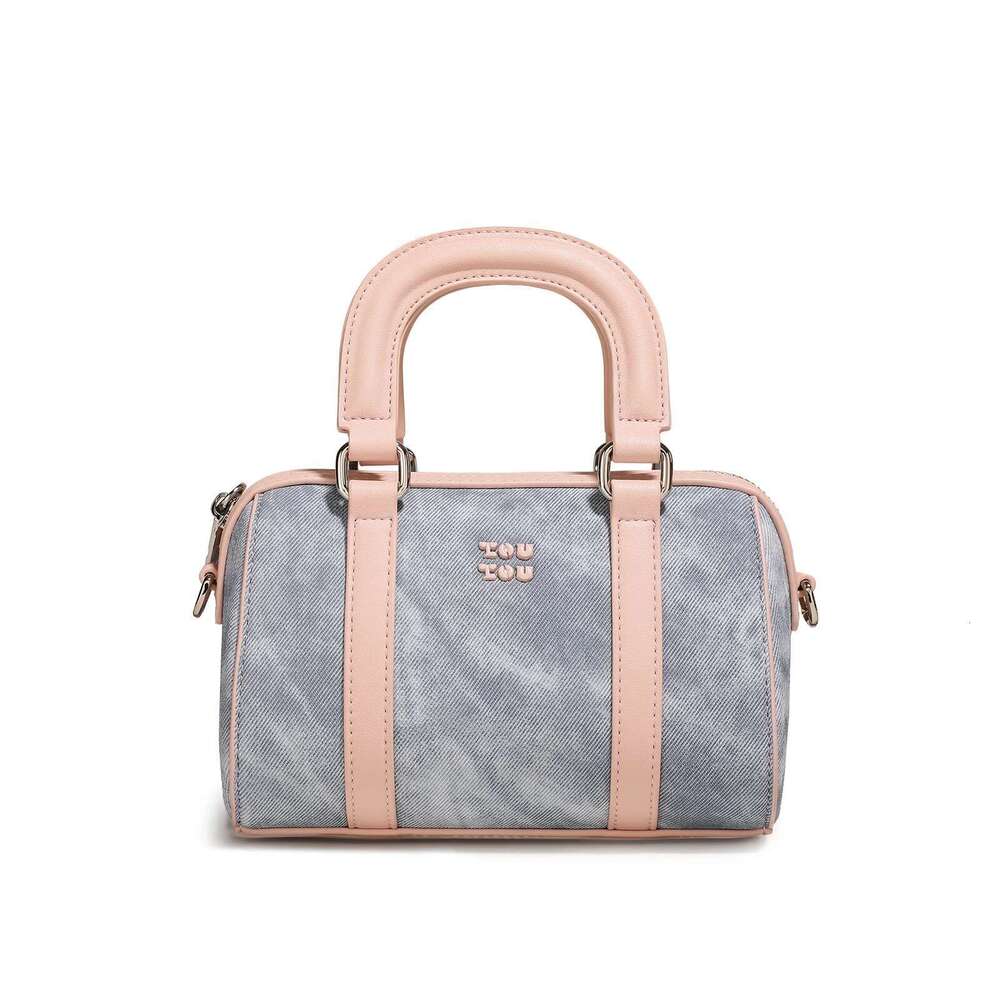 TOUTOU Women Boston For Birthday Gift Blue Cute Pendent Bowling Handbag Adjustable Long Shoulder Strap Original Designer Bag