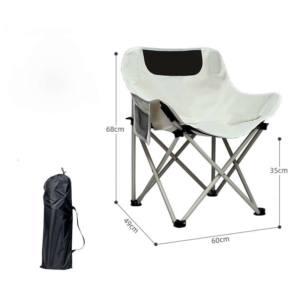 Outdoor folding chair set, portable, thickened, widened moon sedentary camping, fishing chair, barbecue, coffee shop