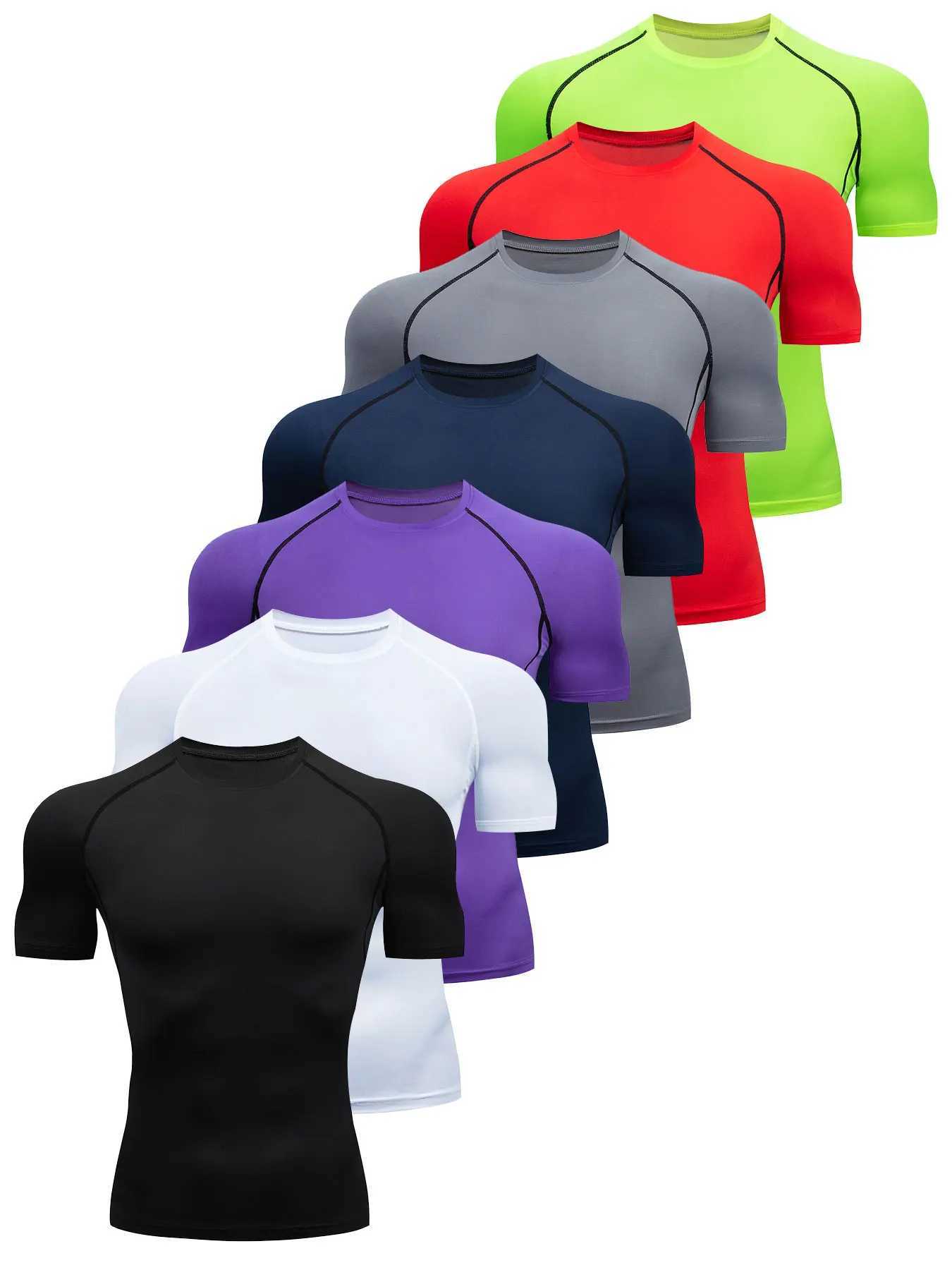 New Arrival Mens Compression Top Active Mid Stretch Breathable Moisture Wicking Workout T-shirt For Outdoor Sports Z250515