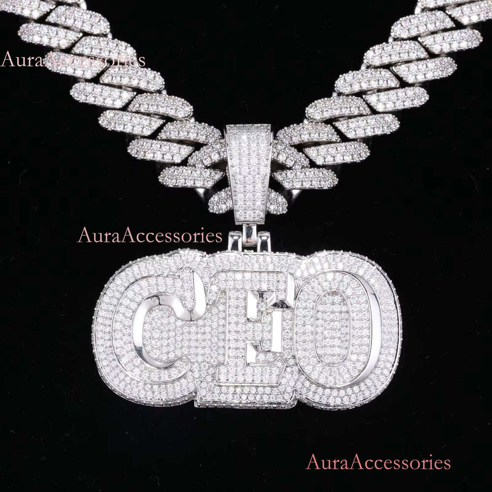 Factory Personalized Customized VVS Moissanite Dia Iced Out 3D Shadow Name S Mens Hip Hop Jewelry Letter Pendant