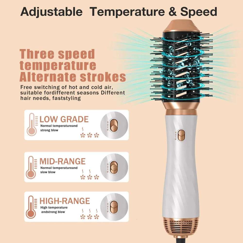 6 in One Hot Detachable Blow Hair Dryer Brush, Curler Air Styler Iron Curling Brush