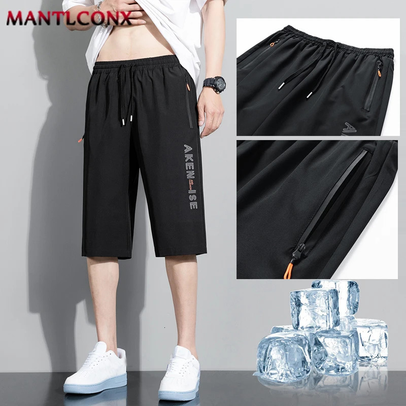Fashion Sports Shorts Men Comfortable Elastic Waist Male Breathable Quick Dry Mens Short Pants Bottom Black XXXL 250515