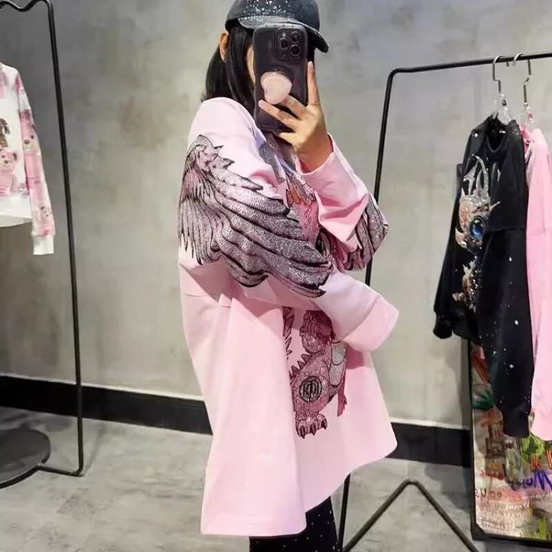 Cartoon Hot Dias Dinosaurs Plus Y2K Streetwear Sweet Cute Fashion Large Size Tops Spring New High Street T-shirts