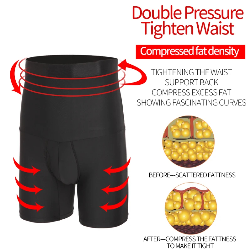 Man Fitness Pants Underwear Body Shaper Tummy Control Abdomen Seamless Belly Girdle Briefs Weight Loss Pants Reducer Panties Compression Belly Slimmin