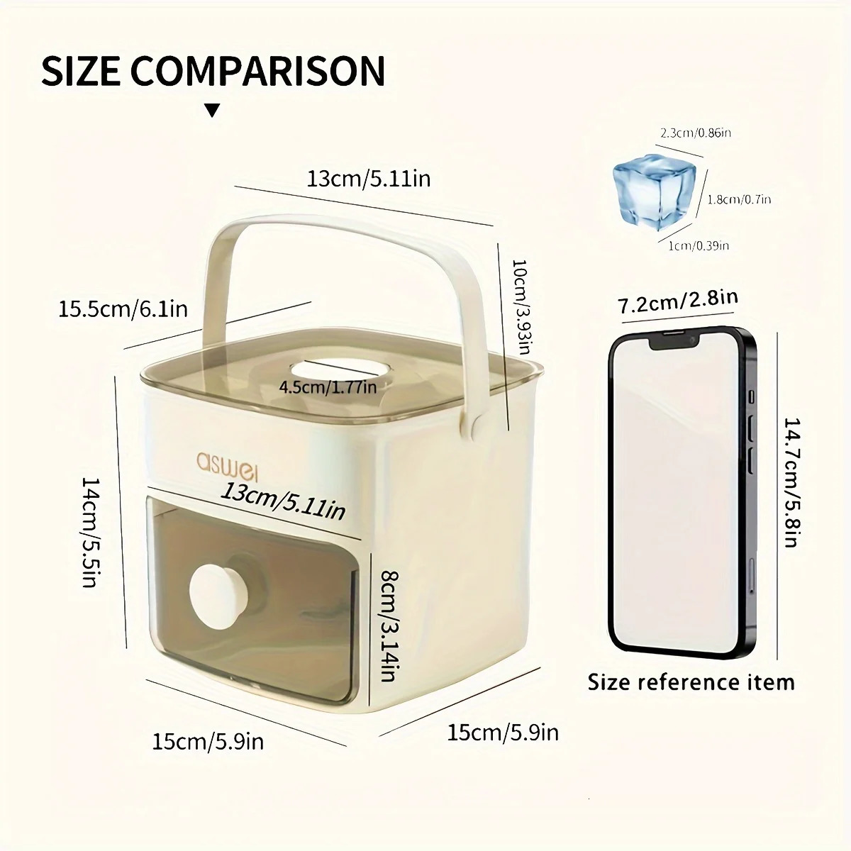 Large 48-grid Ice Cube Machine with Easy-to-slip Double-layer - Food-grade Plastic Storage Tray 250515
