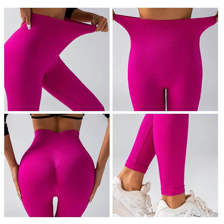Seamless European and American fitness pants for women high quality hip-lifting tight stretch sports trousers peach hip high waist yoga pants