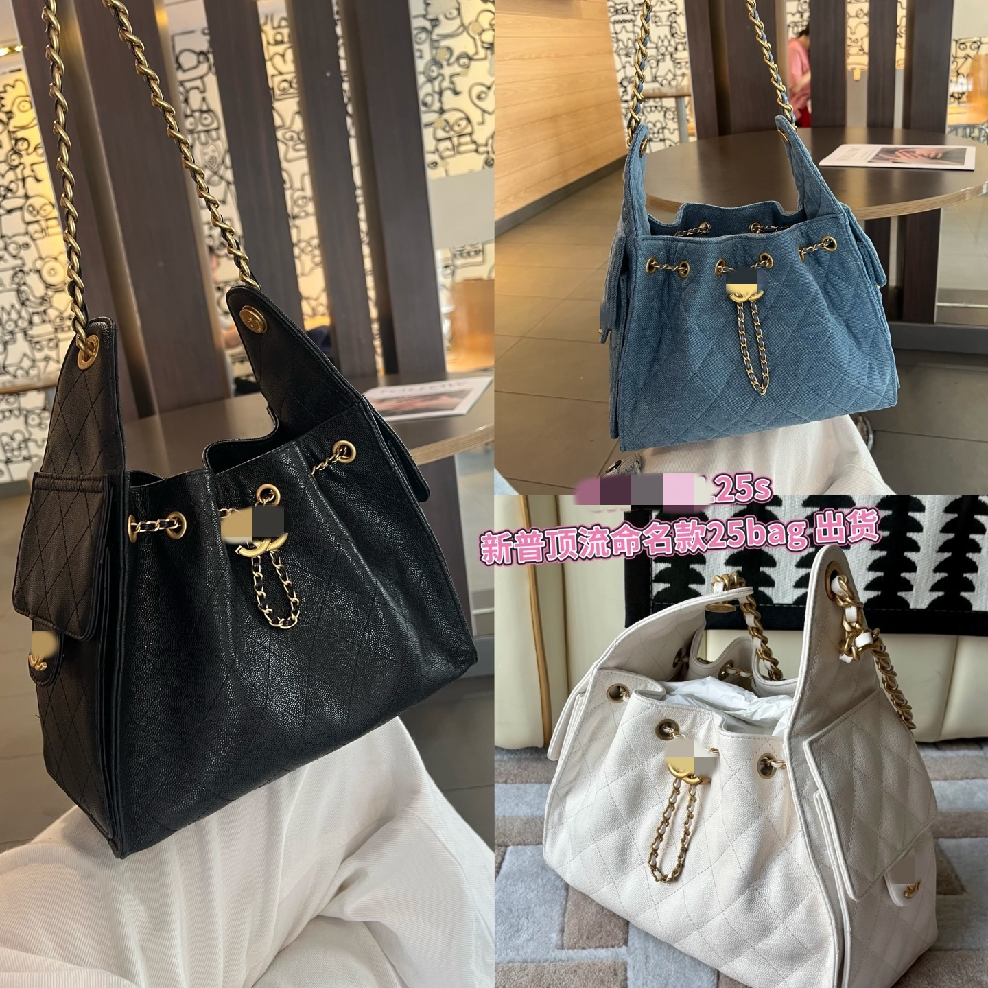 Designer Luxury Bag Factory Direct Hair Drawstring Hobo Hippie Diamond Grid Hain Bucket New Versatile Ingle Houlder Rossbody Armpit