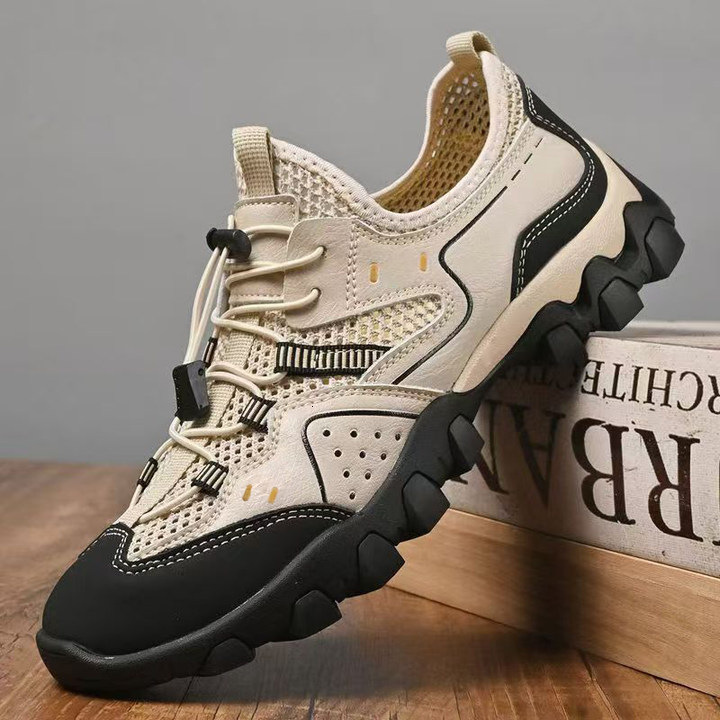 2025 Summer Breathable Stitching Casual Men's Mountaineering Hiking Mesh Shoes