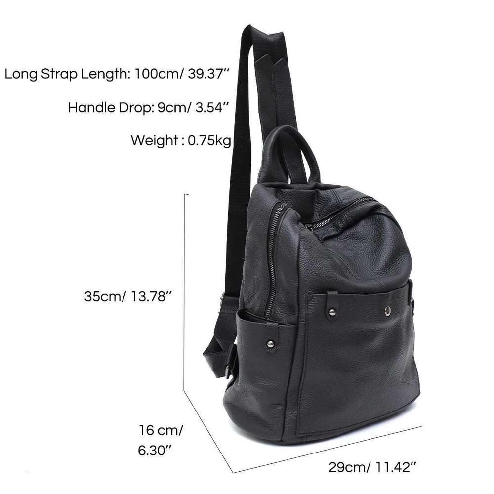 Soft Genuine Cowhide Daily Backpack Women Men Spacious Multi Pockets Fashion Casual Versatile Knapsack Travel Business College