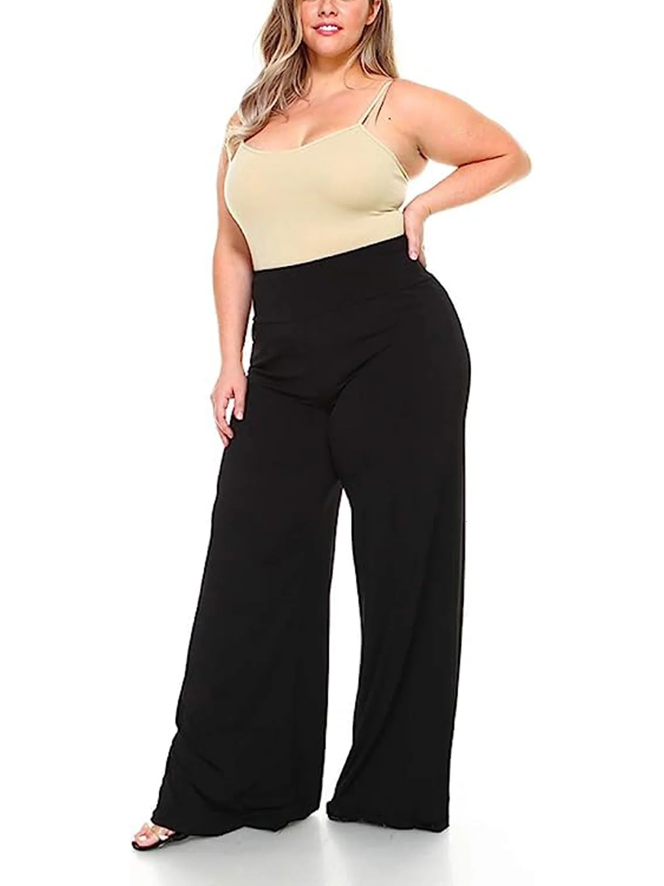 plus-size womens wear elegant loose style elastic fabric casual pants 250515