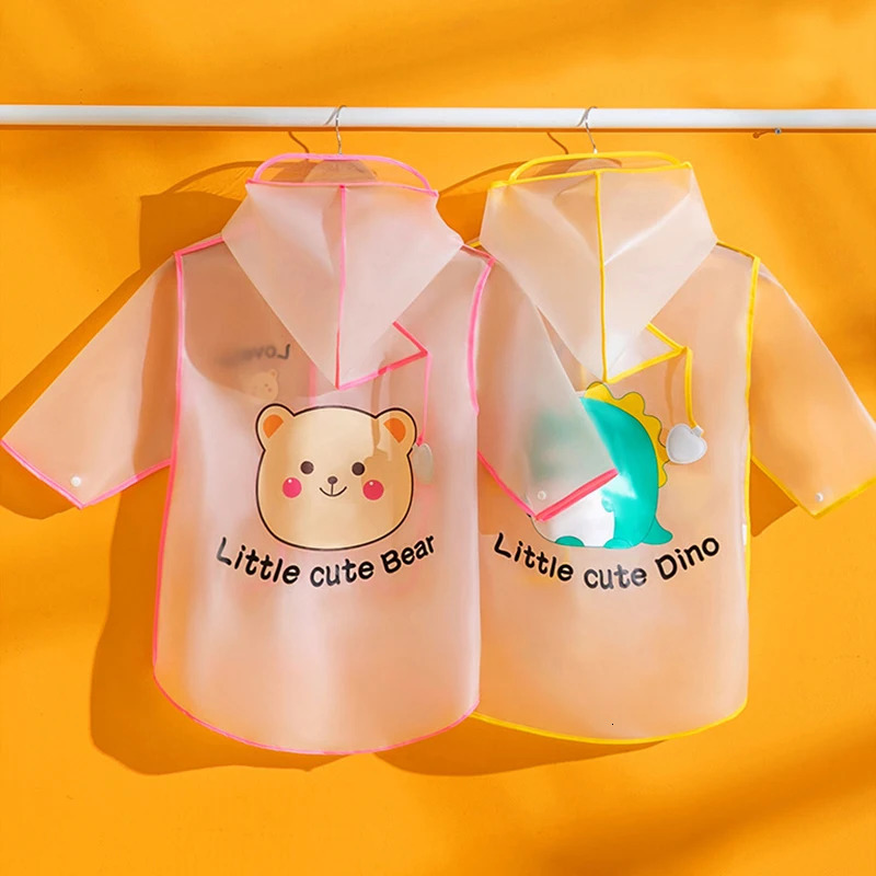 Raincoat For Kids Primary School Kindergarten Baby Poncho boys Girls Transparent Waterproof Thick Rainwear Rainy Day Outdoor 250515