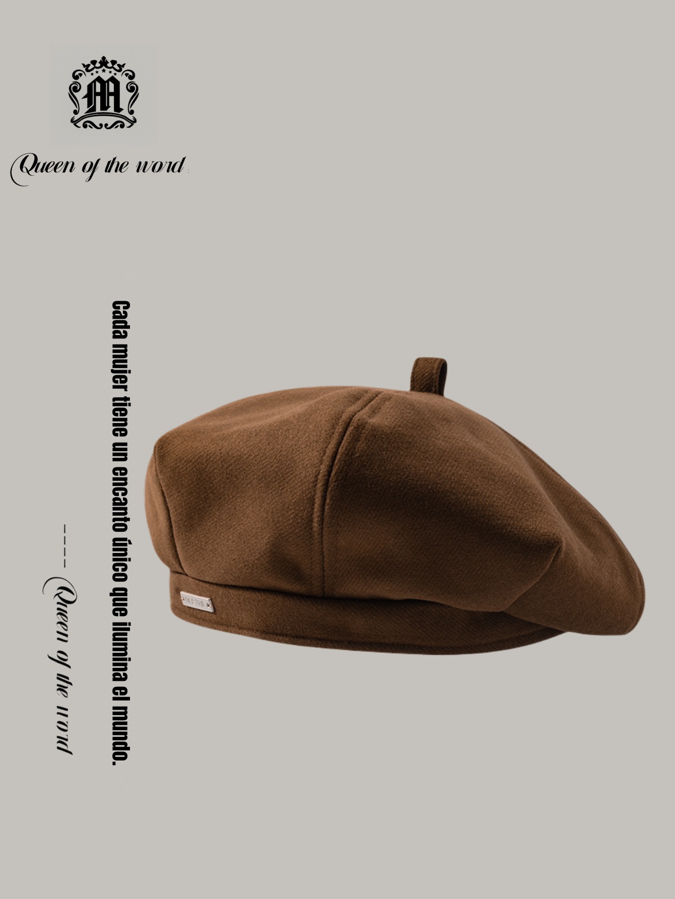queen of the word 2 Beret women's spring and autumn black octagonal hat large head circumference round face retro painter hat