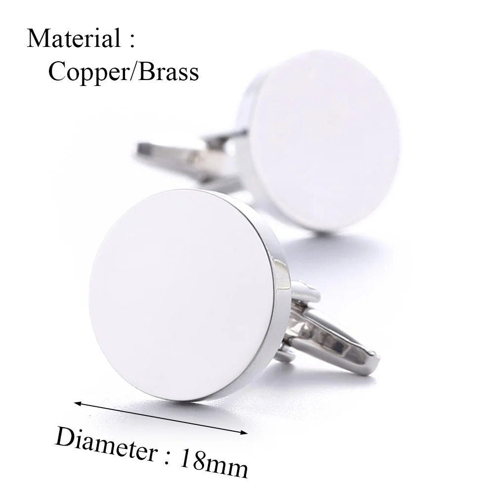 High Quality Blank Mens Cufflinks French Style Shirt Gold Plated Simple Cuffs Buttons Copper Metal Gemelos Male Jewelry Accessor 250515