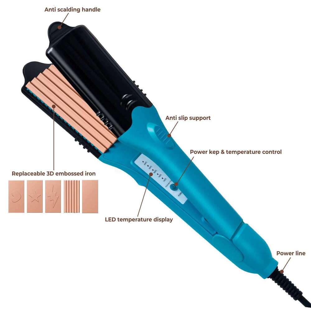 Image Imprinting with 5 Different Plates 3D Eming Iron Straightener Electric Hair Crimper