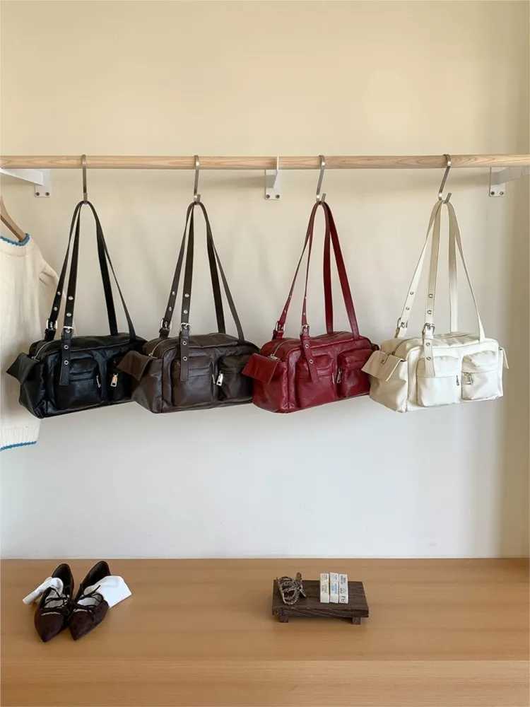 Soft PU Leather Shoder Bags Wen Fi Tree Pocket Large Capacity Underarm Bag 2025 New Korean High-quality Trend Handbags Z250516