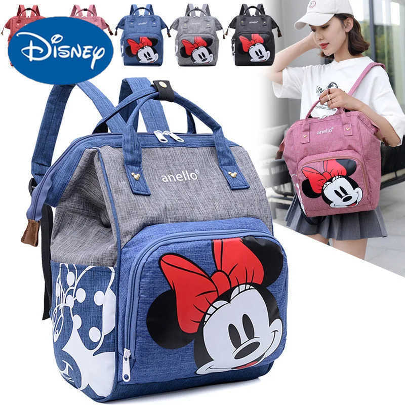 Disney New Disney Diaper Bags Women Backpack Mickey Mouse Travel Nursing Bag Baby Care Large Capacity Mommy Multifunction Shoulder BagXJ250515