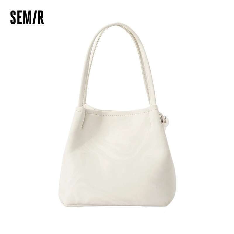Semir Bucket Women Imitation Veet Single Shoulder Elegant Bead Handbag Temperament Crossbody Bag