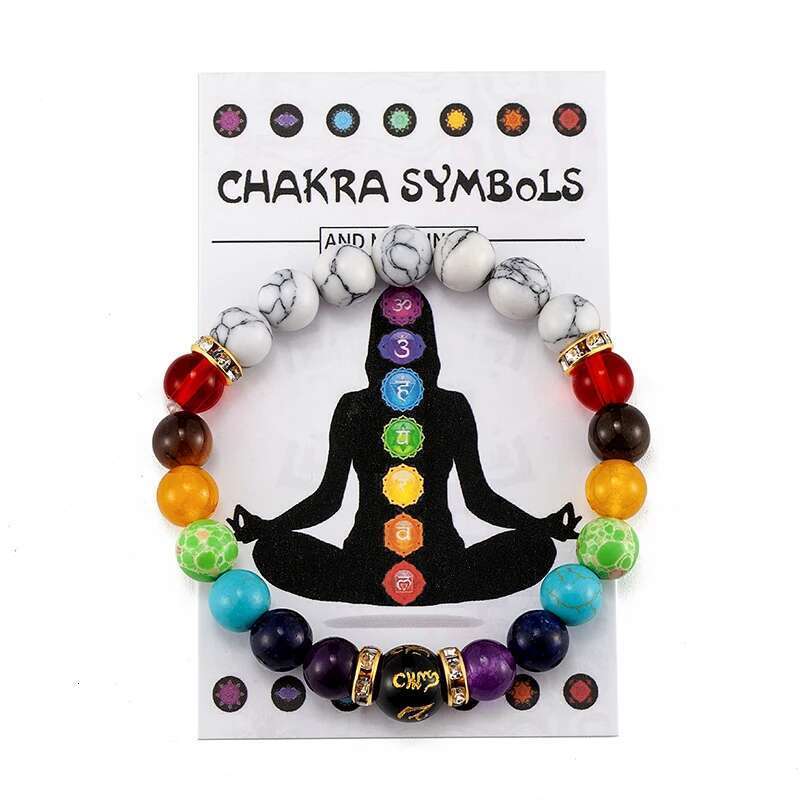 7 Chakra With Meaning Cardfor Men Women Natural Crystal Healing Anxiety Jewellery Mandala Yoga Meditation Bracelet Gift