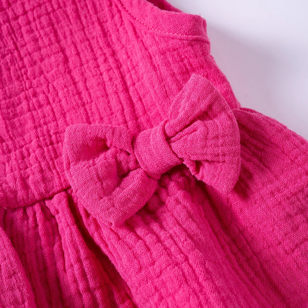 Toddler Girls Muslin Cotton Suits Solid Color Bow VestShorts 2pcs Clothes Sets Sleeveless Cute Casual Baby Girls Outfits 250515