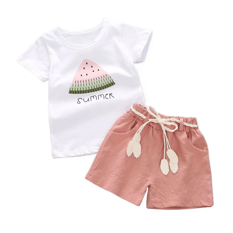 Summer Baby Clothes Set Children Girls Cute T-Shirt Shorts 2Pcs/Sets Infant Casual Outfits Toddler Clothing Kids Tracksuits 250515