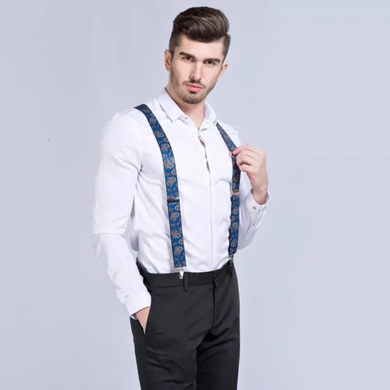 Fashion Y-Back Suspenders Comfortably Adjustable Elastic Straps and Metal Clips Suspenders for Men Women 250515