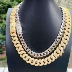 Pendant Necklaces 18MM VVS Moissanite Iced Out Dia Gold Color Sterling Sier Men Necklace Miami Cuban Link Chain