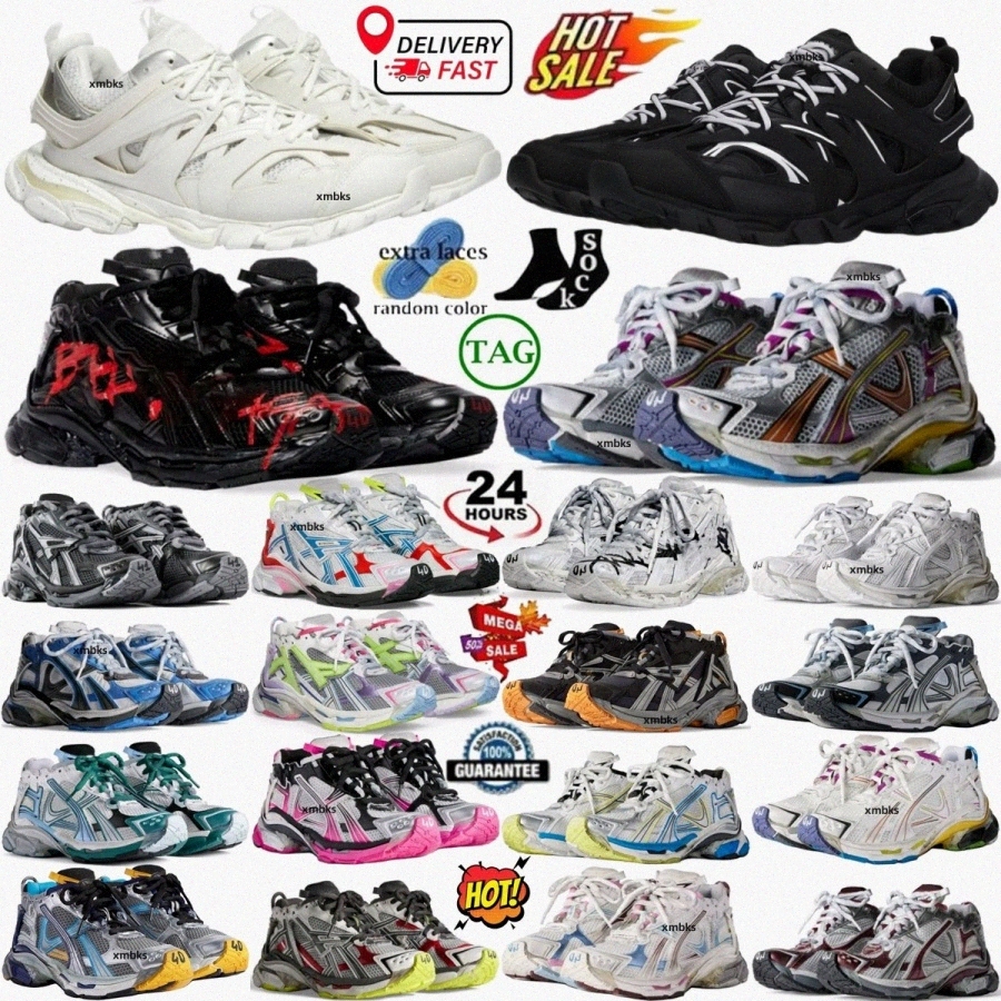 Designer Track Runner Tracks Paris 7.0 3.0 Runners Sneakers Shoes shoe trainers men Transmit Multicolor White Graffiti Black Red casual Womens