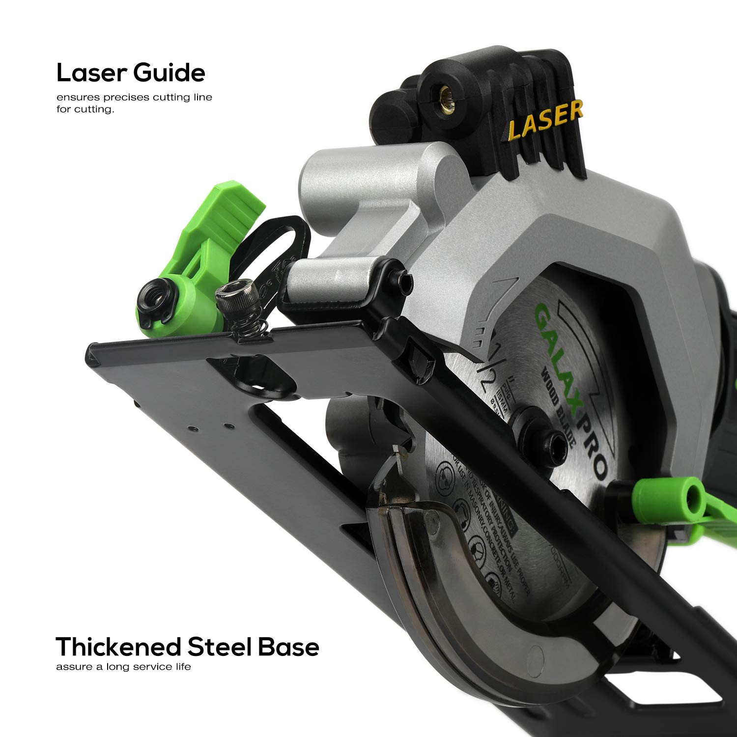 GALAX PRO Cordless Circular Saws 20V (2.0 Ah Battery with Charger) Laser Guide 2 x Circular Saw Blade Diameter 115mm 3400RPM 45° Adjustable Tilt Angle