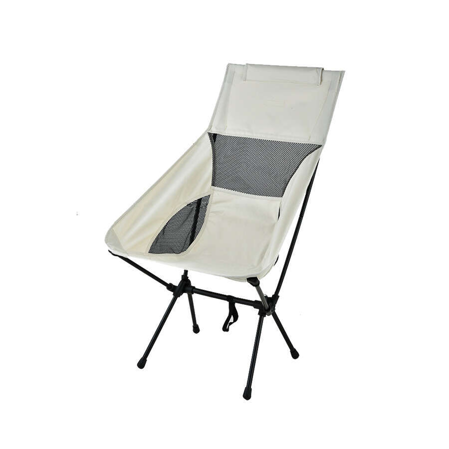 Outdoor breathable moon lightweight portable space folding chair with backrest, fishing beach camping chair, high back