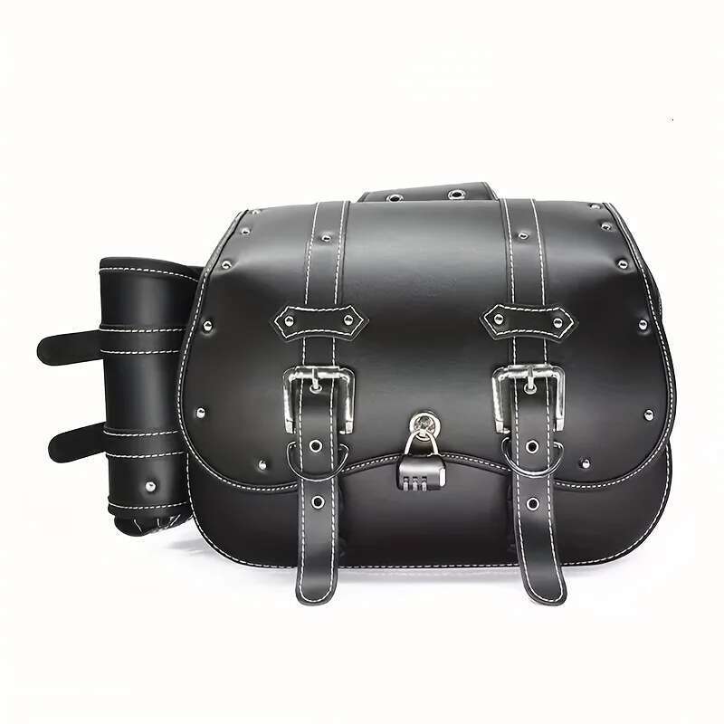 Universal Retro Black/Brown Motorcycle Saddlebag Large Capacity Motorbike Side Bags Storage Tool Waterproof Side Bag For Harley