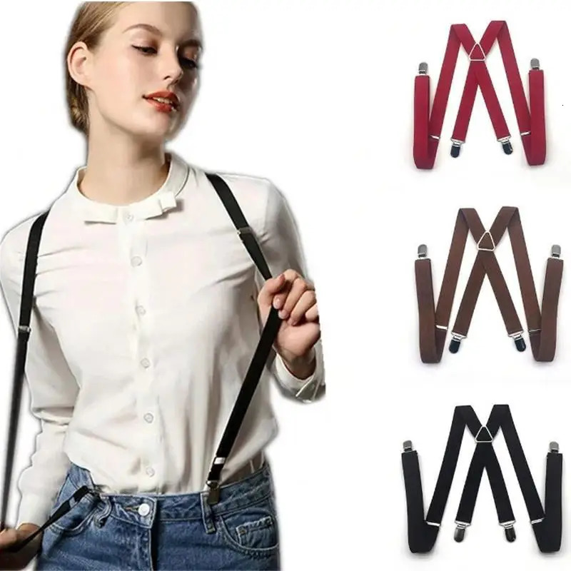 Men Work Heavy Duty Suspenders Adjustable Elastic Trouser Braces Belt Strap Suspenders Braces Women Pants Shirt Skirt Accessorie 250515