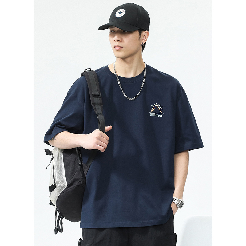 2025 New Men's Summer New Street Fashion BF Style Designer Creative Printed Round Neck T-shirt Men's Clothing