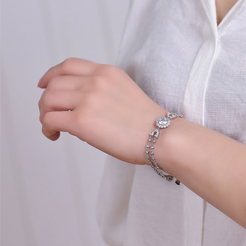 2CT Moissanite S925 sterling silver starry sky bubble bracelet, high-end, light luxury, fashionable and individual rose bubble mat women's bracel