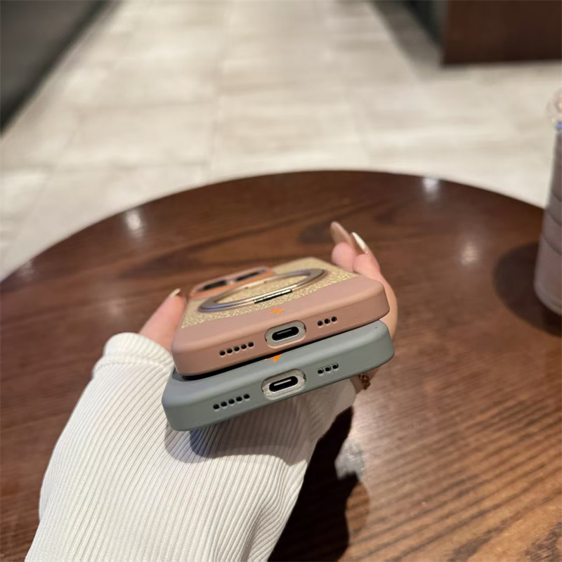 Luxury Magnetic Stand Matte Case For iPhone 16 15 14 Plus 13 Pro Max 360° Rotation Ring Holder Magsafe Cover
