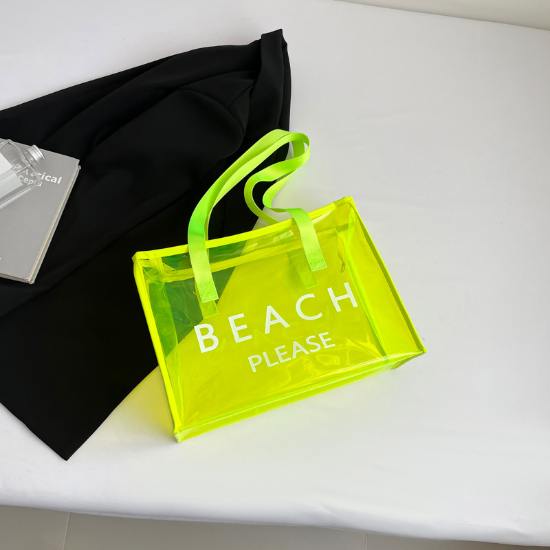 Sewing Process Luxury Bag New Free Delivery Designer Bag PVC Color Tote Letter Fantasy Plastic Internet Famous Transparent Shopping Dazzling Gift Bag 