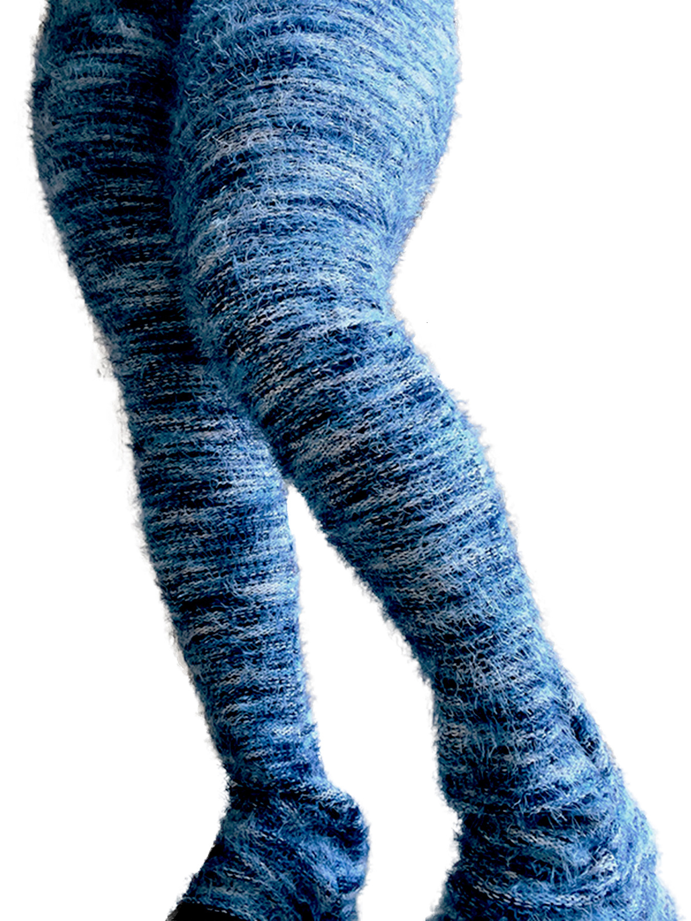 HR23113 Fashion Womens Colorful Striped Plush Personalized Plush Pants Stacked Pants