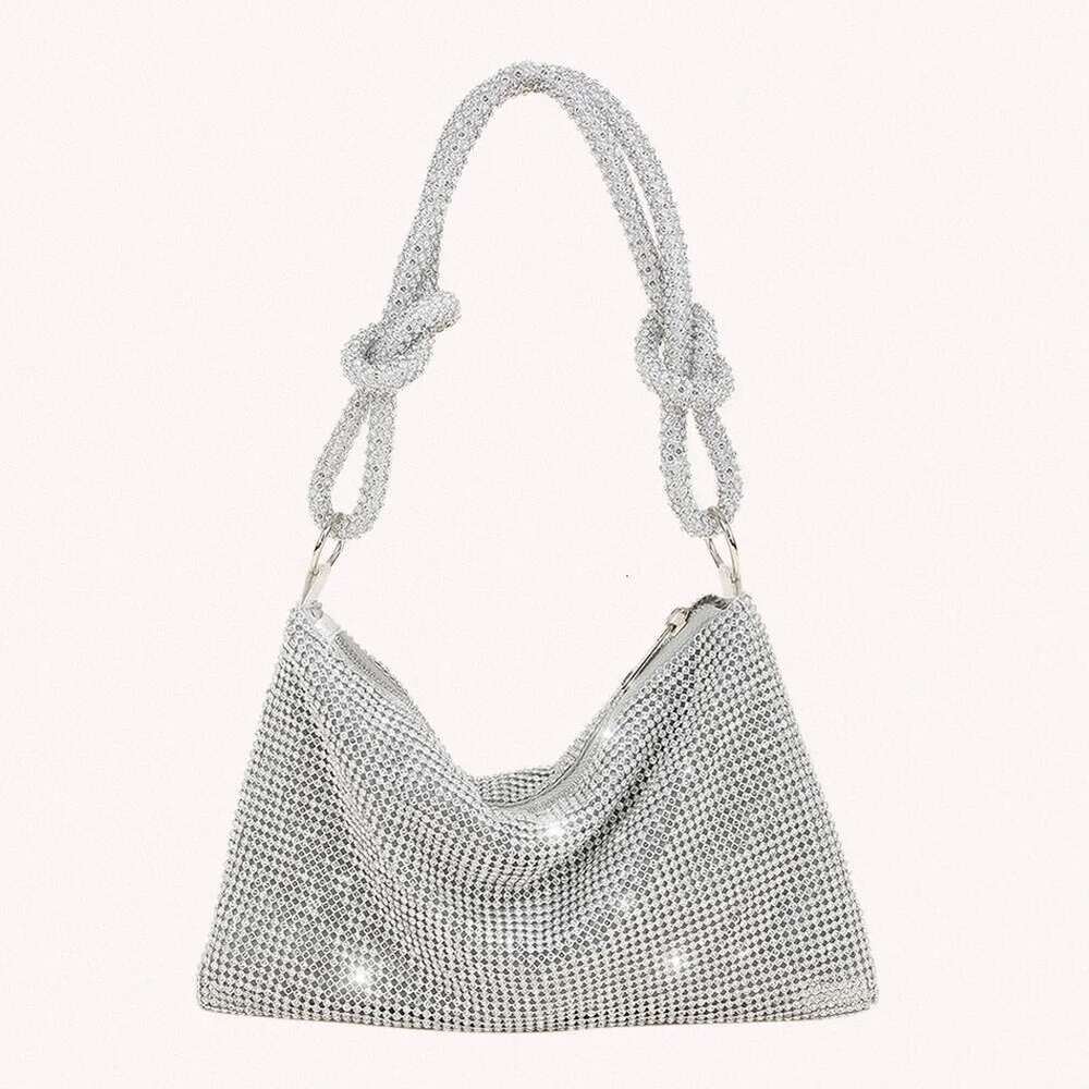 Fashion Rhinestones Evening Clutch Women Shiny Tote Handbag Dinner Party Wedding Purse Elegant Sparkly Shoulder Underarm Bag