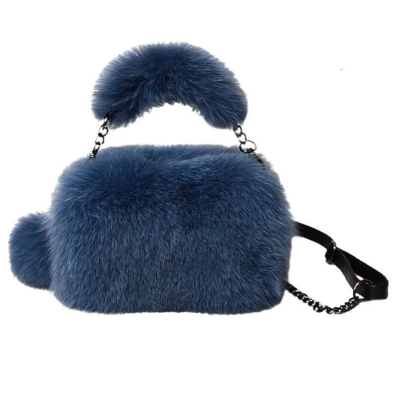 Fluffy Fox Fur Plush Handbag Women's New Fashion Phone Designer Bag