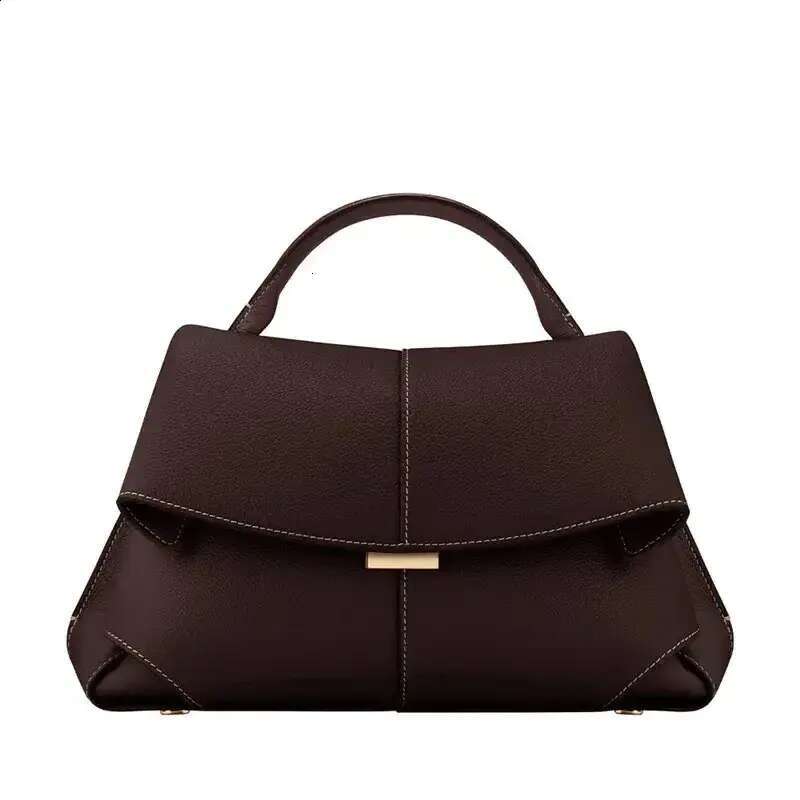 French style PO bag womens MOKKI series leather highquality pleated shoulder handbag fashion 240913