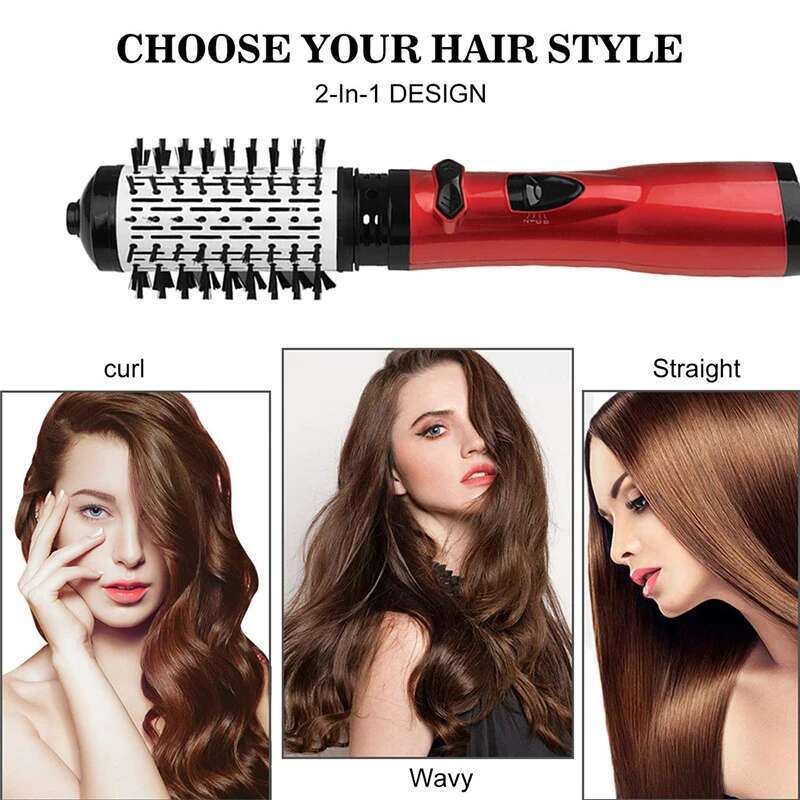 Electric Rotating Negative Ion Hair In 1 Round Hot Air Spin Set Volumizer Blow Dryer Brush With 2 Brushes