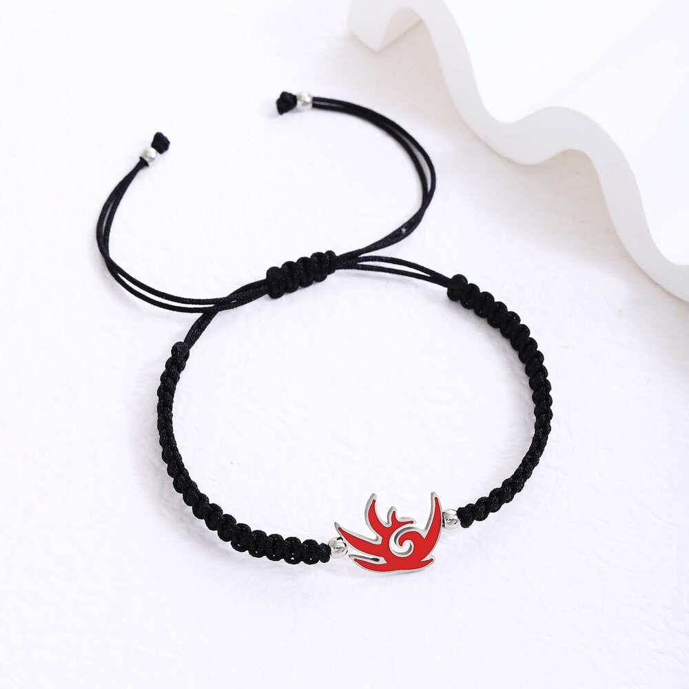 Stainless steel necklace woven with adjustable hand rope, hedgehog game shadow character bracelet accessory